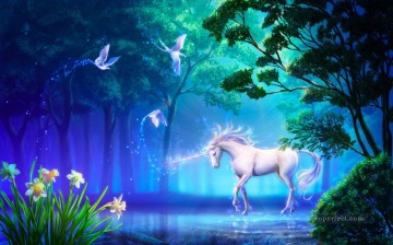 fantasy unicorn horse Oil Paintings